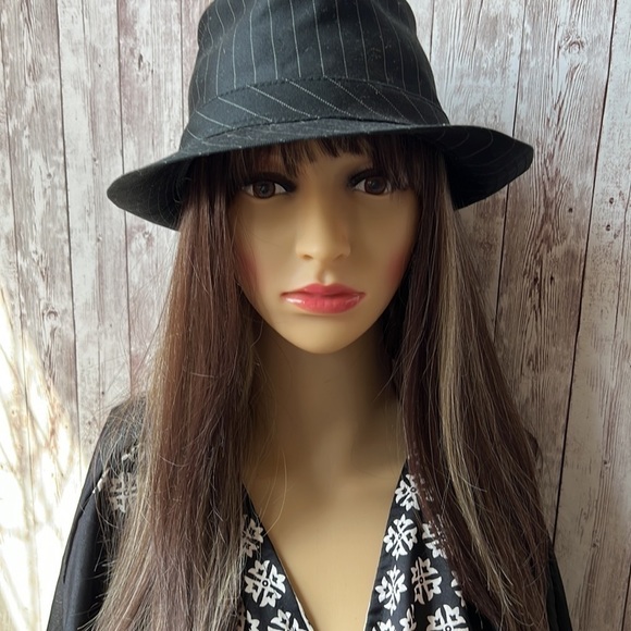 𝅺M. Julian Black Pin Striped Fedora - Picture 5 of 6
